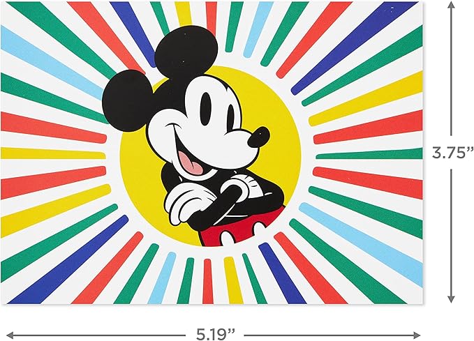 Hallmark Disney All Occasion Cards Assortment, 12 Blank Cards with Envelopes (Vintage Mickey Mouse and Minnie Mouse)