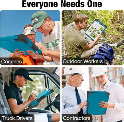 Sooez Toughest Clipboard with Storage, Internal Pen Pouch Included, Letter/ A4 Size, Shockproof Heavy Duty Plastic Clip Boards 8.5x11”, High Capacity Clipboards Box Case for Contractor Trucker Driver