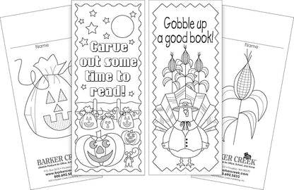 BARKER CREEK Bookmark Set, Color Me! Celebrate The Year Bookmark, Celebrate the Seasons and Special Occassions with this Set of 360 Bookmarks (30 Each of 12 Designs), Designed to be Colored (3575)