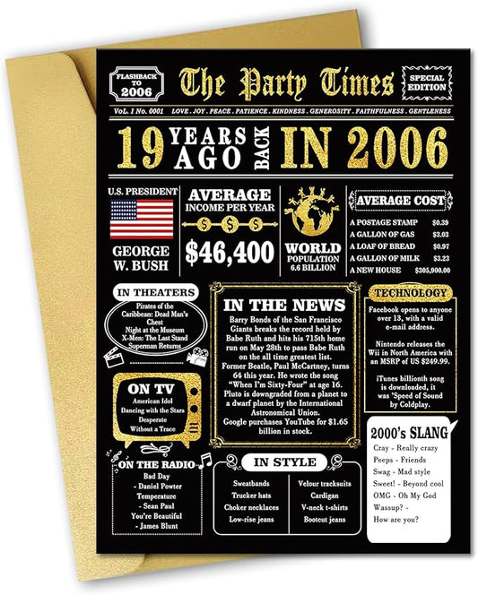 Jumbo 19th Birthday Card for Women Men, Funny 19 Years Old Birthday Gifts for Girls Boys, Happy 19th Birthday Decorations for Son Daughter, Best 19 Year Old Bday Gifts Idea for Him Her