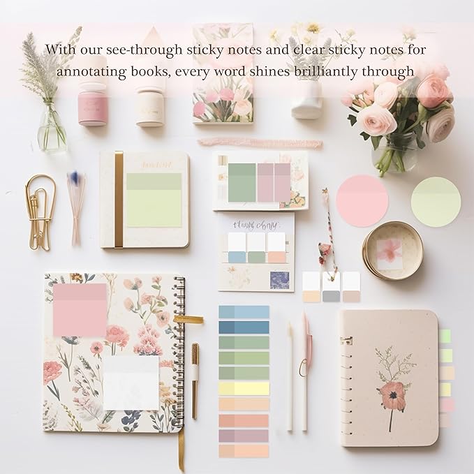 Transparent Sticky Notes,920 Sheets Waterproof Clear Sticky Notes,Clear Post It Notes Transparent for Bible Study Supplies,Office School Supplies,Book Annotation