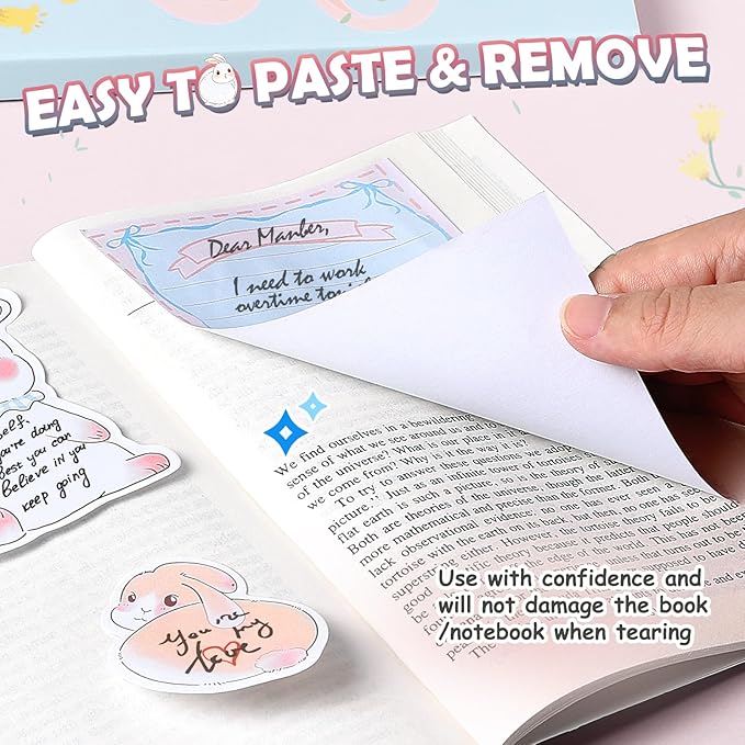 Hommie Sticky Notes Set, Divider Cute Sticky Notes Planner Sticky Note Dividers Tabs with Color Coding for School Supplies, Office Supplies, Book Notes,Bible Sticky Notes