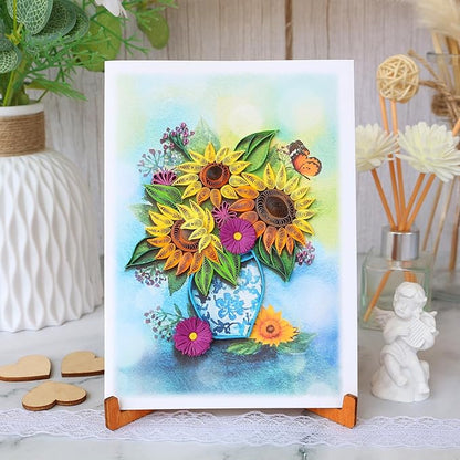 KingKraft Birthday Card for Women, Happy Birthday Card for Mom, Sister, Daughter, Sunflower Quilling Card, Anniversary Card for Wife, Thinking of You, Valentines Day Card, Mothers Day Card
