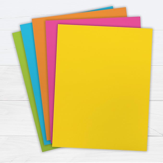 Printworks Neon Colored Paper, 24 lb, 5 Assorted Florescent Colors, FSC Certified, 100 Sheets, 8.5 x 11 Inch (00579), Single