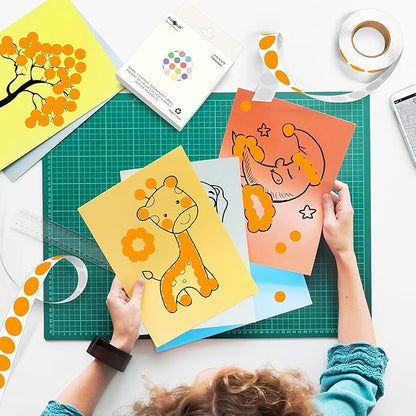 PARLAIM 3/4 Inch Roll Color Coding Labels,10000 per 10 Rolls Round Permanent Adhesive Color Coding Circle Dot Stickers for Office Home (Orange)