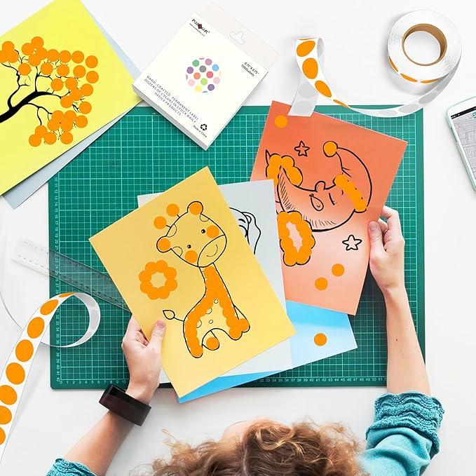 PARLAIM 3/4 Inch Roll Color Coding Labels,4000 per/4 Rolls Round Adhesive Color Coding Circle Dot Stickers for Office Home(Orange)