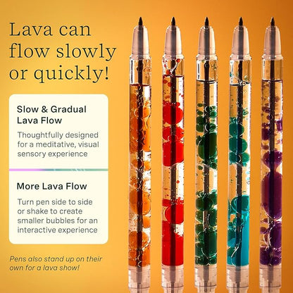 Lifelines Scented Lava Gel Pen Set, 2-Pack (Blue & Green) - 0.7mm Colored Gel Pens Infused with Scented Essential Oil Blends & Mesmerizing Lava - School Supplies for College Kids & Adults