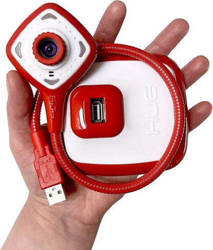 HUE HD Pro Flexible USB Video and Document Camera/Visualiser (Red Camera with White Carry Case)