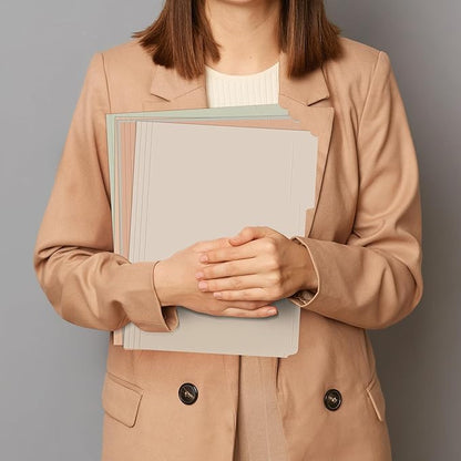 SUNEE File Folders with Fasteners, Manila Folders Letter Size, 2 Reinforced Fasteners, 1/3-Cut Tab, Pastel Color, 50 Pack, Keep Organized for Your Office Documents School Files