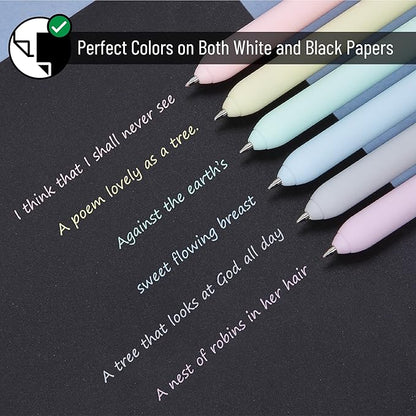 Mr. Pen- Retractable Gel Pens, 6 Pack, Color Ink Gel Pens Fine Point, Pastel Colors, 0.7mm Gel Pens Fine Point, Retractable Pens, Cute Pens, Aesthetic Pens for Journaling Fine Tip Pens
