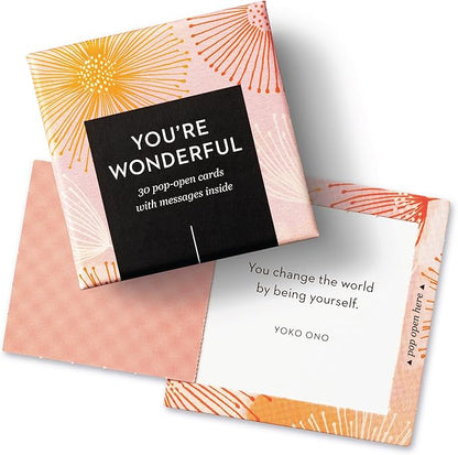 Compendium ThoughtFulls Pop-Open Cards — 4-Pack of You're Awesome, You Matter, You're Wonderful, Yay You —120 Pop-Open Cards, Each with a Different Message Inside