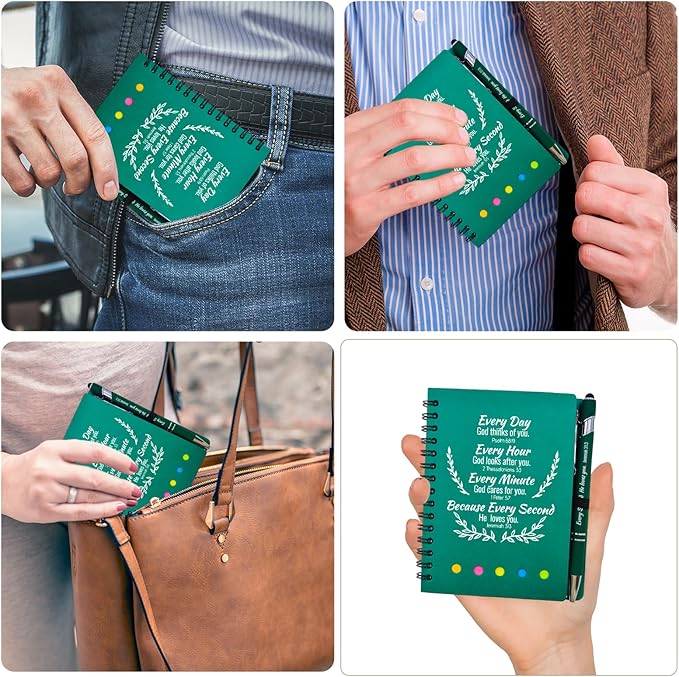 40 Pcs Bulk Christian Gifts Prayer Journal for Woman - 20 Set Religious Notepad with Christian Pen - Bible Notebook - Church Gifts for Mother's Day, Bible Study, and Family Devotions ( Green )