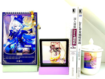 Genshin Impact HuTao Brass Bookmarks with 3D Display Box for Women Men Sisters Friends - Ideal Birthday Gifts for Book Lovers - Zllada