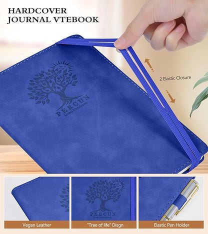 Lined Journal Notebook for Women and Men,Hardcover Leather Journaling Notebook for Writing,Travel,Business,Work and School,200 Pages A5 Notebook for Note Taking,Diary 5.9" × 8.5" - Dark blue