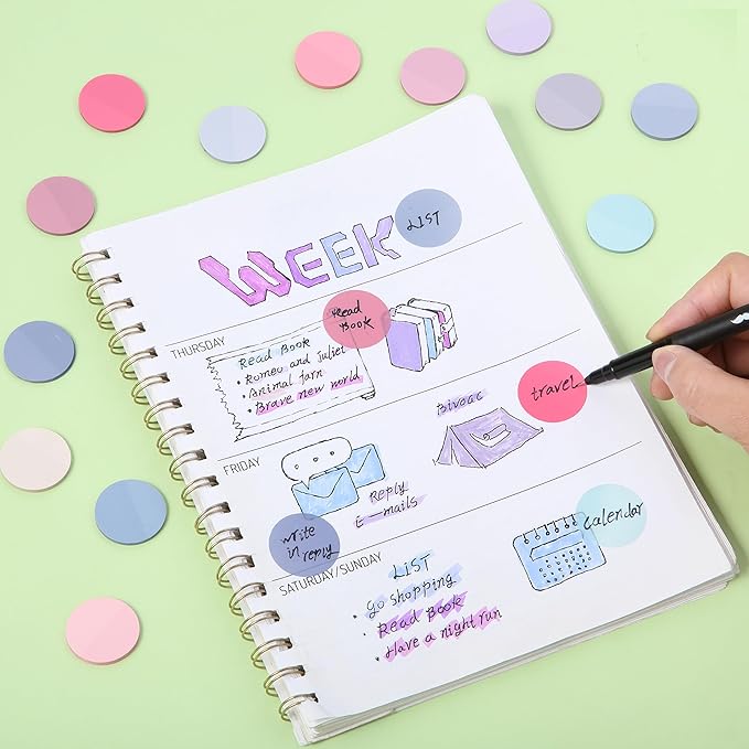 Mr. Pen- Transparent Sticky Note Set, 560Sheets, Colorful, Round Transparent Sticky Notes Set, Bible Sticky Notes Clear Sticky Notes Transparent, Bible Notes, Transparent Sticky Notes for Bible Study