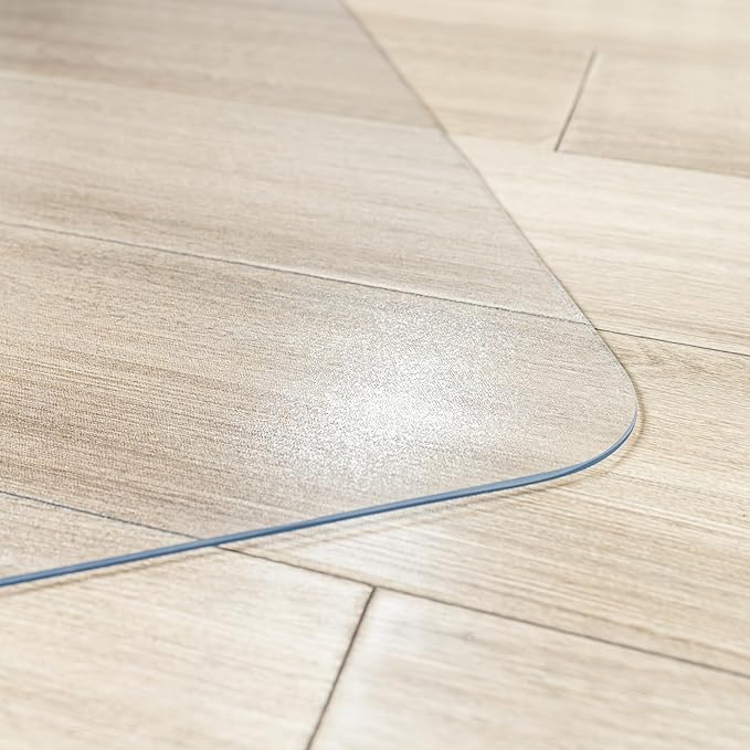 Desk Chair Mat for Hardwood Floor, Plastic Floor Protector Mat with Non-Slip Texture, Rectangle Hard Floor Computer Chair Mat with Milled Edge (40"x48" inch)