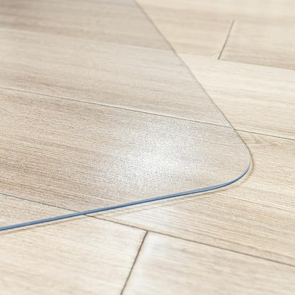 Desk Chair Mat for Hardwood Floor, Plastic Floor Protector Mat with Non-Slip Texture, Rectangle Hard Floor Computer Chair Mat with Milled Edge (40"x48" inch)