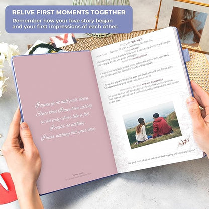 Clever Fox Anniversary Journal – Couple Memory Book & Photo Album with Writing Space – Wedding, Bridal Shower & Married Couple Gifts (Lavender)