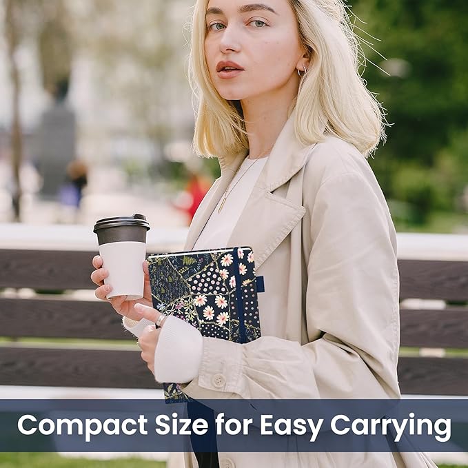 Lined Journal Notebook for Women & Men, Hardcover Leather Journal for writing, A5 College Ruled Notebook for Work & Note Taking, Perfect for Office School Home Supplies, 160 Pages, Patchwork Floral