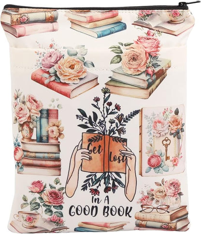 BWWKTOP Book Lover Book Sleeve With Pocket Book Berd Gifts Bookmark Sleeve Get Lost In A Good Book Book Covers Bookish Gift Book Protector (A Good Book)
