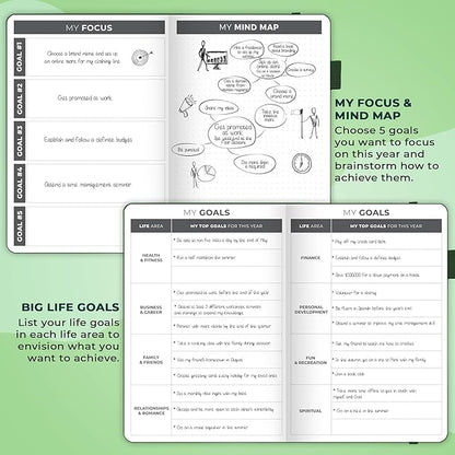 Clever Fox Dated Planner 2025-2026 – Weekly Life Planner Notebook for Goal Setting & Time Management – Planner with Habits Tracker, to-do List & Dated Pages – A5, Lasts 1 Year (Forest Green)