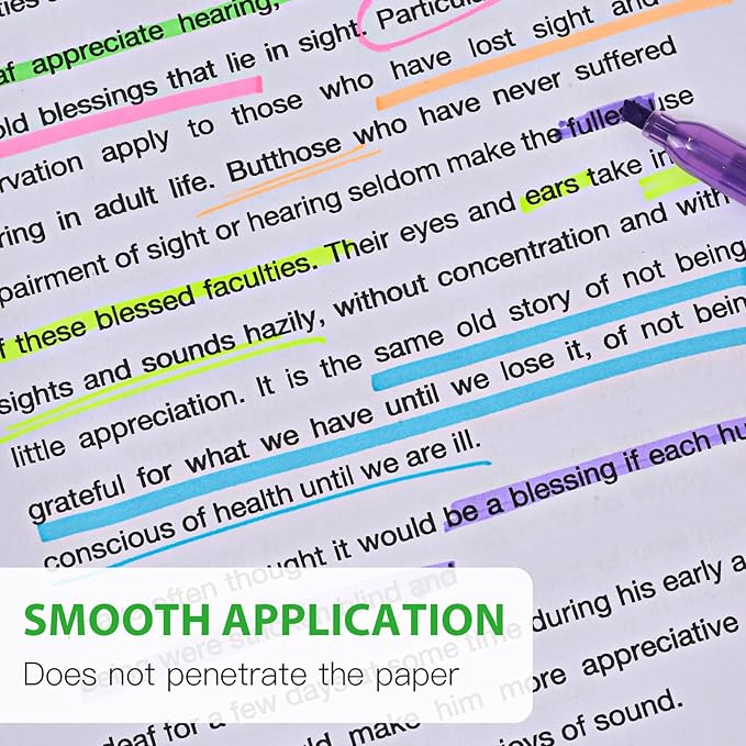 Highlighter - 100 pack color highlighter, color transparent visible fluorescent pen shell, wide chisel point mark, fluorescent pen, school, office