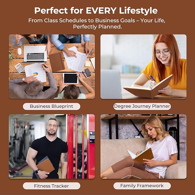 Weekly Monthly 2026 Planner (Jan.26-Dec.26),8.5"x6.5",12 Months Agenda Plan with Month Tabs & Pocket,Expenses/Note Pages, Appointment Book Calendar with Hardcover Vegan Leather Cover,Brown