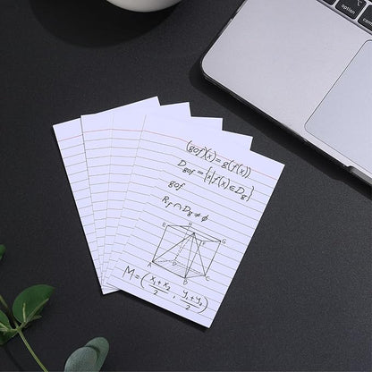 Vertical Ruled Index Cards 3 X 5 Flash Card Double Sided Lined Notecards Heavy Weight Ruled Checklist Thick Recipe Cards for Studying, School, Home and Office（White,300Count）