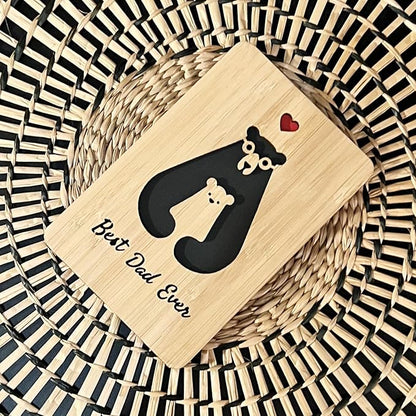 Fathers Day Cards,Handmade Bamboo Greeting Cards,Wooden Thankyou Card,Father's day Card for Dad,Best dad ever