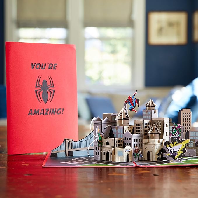 Lovepop Marvel’s Spider-Man You're Amazing! Pop Up Card, 5x7 - Pop Up Birthday Card, Spiderman Birthday Card, Superhero Card, Spiderman Funko Pop, Birthday Card for Boy or Grandson