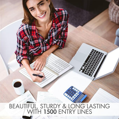 Easy to Use Accounting Ledger Book - The Perfect Expense Tracker Notebook for Your Small Business - Beautiful Personal Finance Checkbook, Income and Expense Log Book