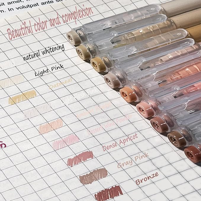 0.5mm Journal Colouring Pens, Assorted Rainbow Colors Pens Set of 9 for Adults Journal Coloring Calligraphy,Made for Everyday Writing, Journals,Drawing,Coloring Books (Beautiful Skin Colors)