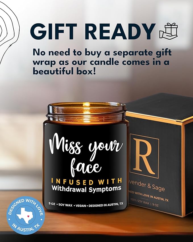 Funny Friendship Candle, Fun Gifts for Women Friends, Funny Gifts for Friendship Gifts Funny Gifts for Women Friends, Funny Friend Gifts for Women & Men, I Miss Your Face Candle, Fun Birthday Gifts