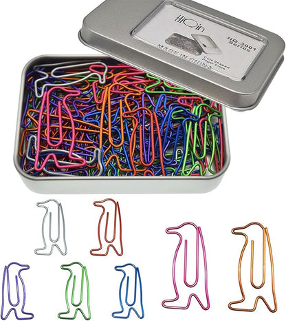 60 pcs Cute Paper Clips, Penguin Shaped Paper Clips Bookmarks, Penguin Gifts for Women Kids Coworkers Teachers
