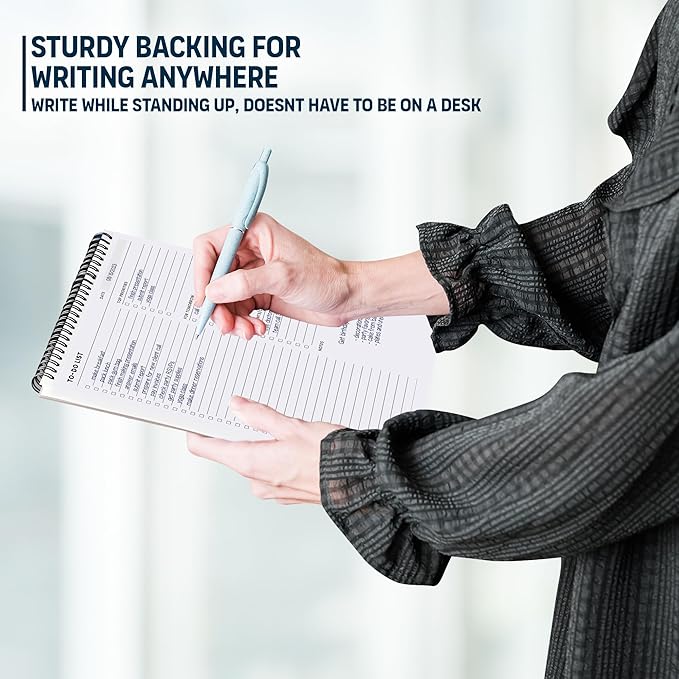 Of a Happy Kind To Do List Spiral Notepad 8.5x11 52 Sheets - Multiple Functional Sections - Daily Planner Notebook - Task Todo Checklist, Agenda Note Pad for Work