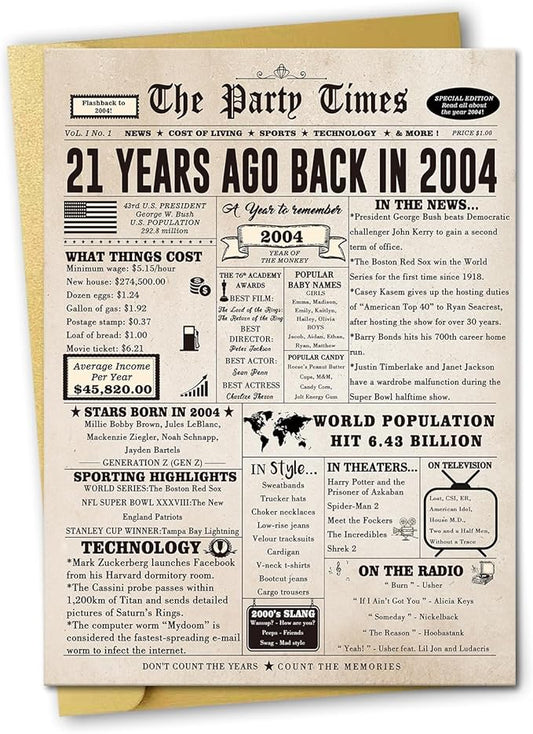 Ziwenhu Happy 21st Birthday Card Gift for Men Women,Funny 21st Birthday Party Decorations for Her Him, Best 21 Year Old Birthday Gifts for Son Daughter,Jumbo Birthday Gifts for Boys Girls