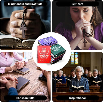 400 Pcs Bulk Christian Gifts Prayer Journal for Woman - 200 Set Religious Notepad with Christian Pen - Bible Notebook - Church Gifts for Mother's Day, Bible Study, and Family Devotions ( Colorful )