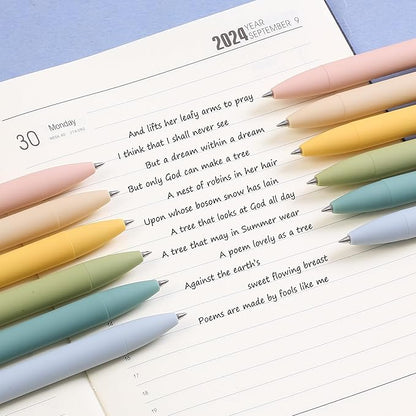 Mr. Pen- Retractable Gel Pens, 12Pack, Black Ink, Natural Vintage Color Barrel Gel Pens, Gel Pens Fine Point 0.5mm, Retractable Pens, Cute Pens, Gel Ink Pens, Aesthetic Pens for Journaling