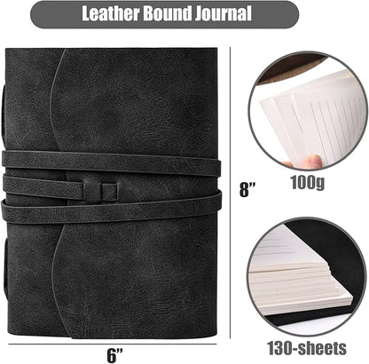 Leather Journal Notebook，260 Pages 5x7 Inches Leather Bound Journal, Vintage Notebook, Personal Journal
