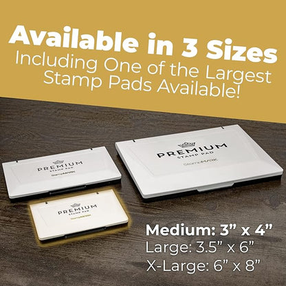 Premium Stamp Pad Medium Size 3" x 4" - for Traditional Rubber Stamps - Felt Pad Blue Color