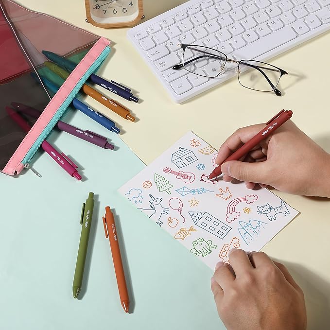 Mr. Pen- Retractable Gel Pens, 8 Pack, Unique Vintage Ink Colors Gel Pens Fine Point 0.7mm, Fast Dry Vintage Pen, Retractable Pens, Gel Ink Pens, Aesthetic Pens for Journaling Fine Tip Pens