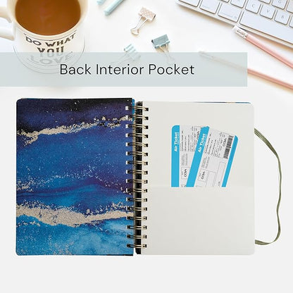 Paper 'n Such Undated Daily Planner, Spiral To Do List Notebook to Organize Your Daily Tasks and Agendas (6.5x8.5), School Or Office Supplies for Women & Men - Dark Blue