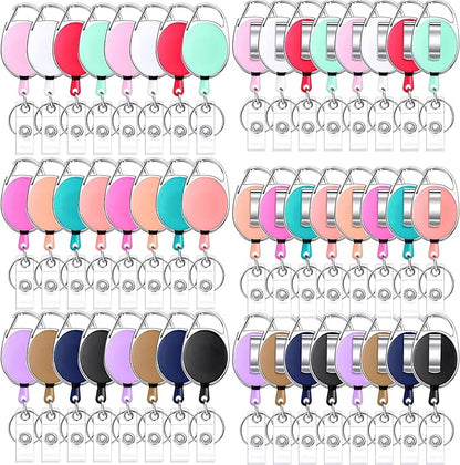 Honoson Heavy Duty Retractable Badge Reels Batch ID Badge Holder Retractable Clip Bulk Card Key Holder with Ring for Office Worker Employee, Doctor Nurse Gifts(Multicolor,50 Pcs)