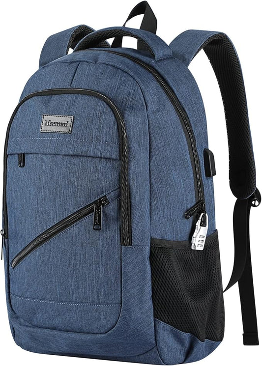 Laptop Backpack for Men, Anti Theft Backpack with USB Charging Port, 15.6 Inch Backpack for School Travel Work Business (Blue)