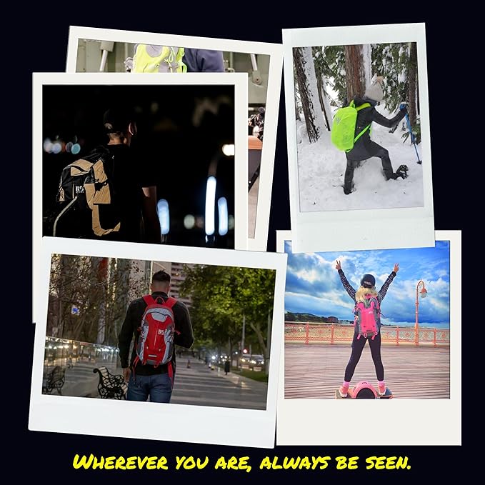 Reflective Motorcycle Backpack Lightweight, Water Resistant Casual Daypack with Laptop Pocket for Safe Commuter, Biking, and Daily Use. 35L Sport bookbag to Avoid Accidents (red backpack)