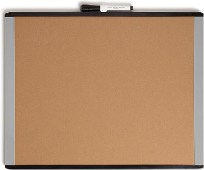 U Brands 3-in-1 Magnetic Dry Erase Calendar Board, Black and Gray Frame, Magnet and Marker Included, 16" x 20" (6712U00-01)