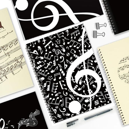 MAXCURY Blank Sheet Music Composition Manuscript Staff Paper Art Music Notebook Black 100 Pages 26x19cm (Music Note)
