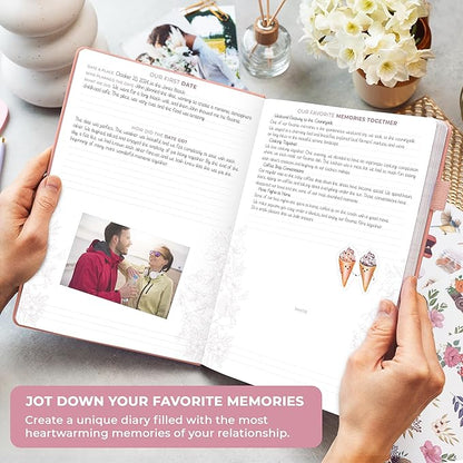 Clever Fox Anniversary Journal – Couple Memory Book & Photo Album with Writing Space – Wedding, Bridal Shower & Married Couple Gifts (Peach Pink)