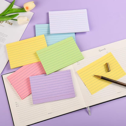 Index Cards 4" x 6" Colored, Ruled Index Cards, Ruled Lined Index Note Cards, Assorted Colors, 4x6 Flashcards for Studying, Blank on Back, Heavy Weight Flash Card 4 x 6, 156 Count (Inches, 4x6)