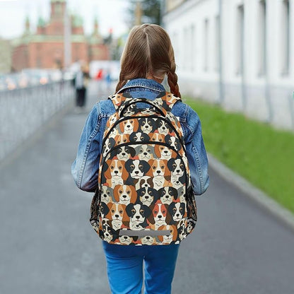 MNSRUU Laptop Backpack with Chest Strap, Cute Dog School Backpack, Travel Hiking Backpack for Boys Girls Teen Adult, Rucksack, Knapsack